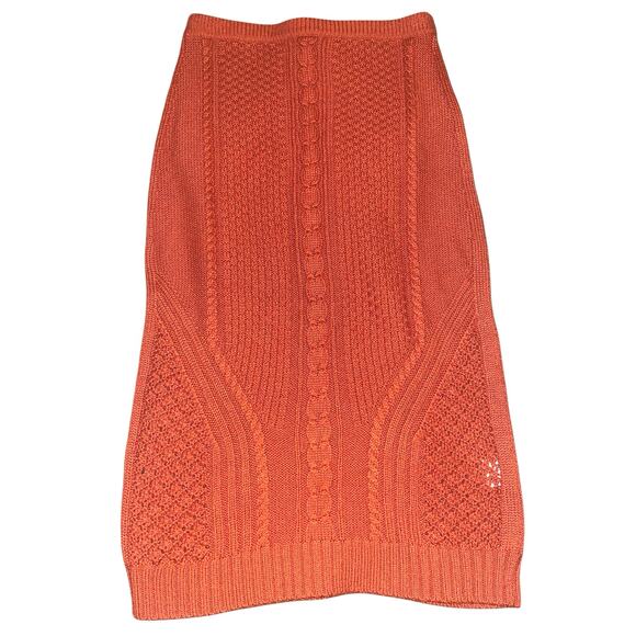 Parrow Women's Cable Knit Midi Skirt, Orange, XS - Picture 1 of 6